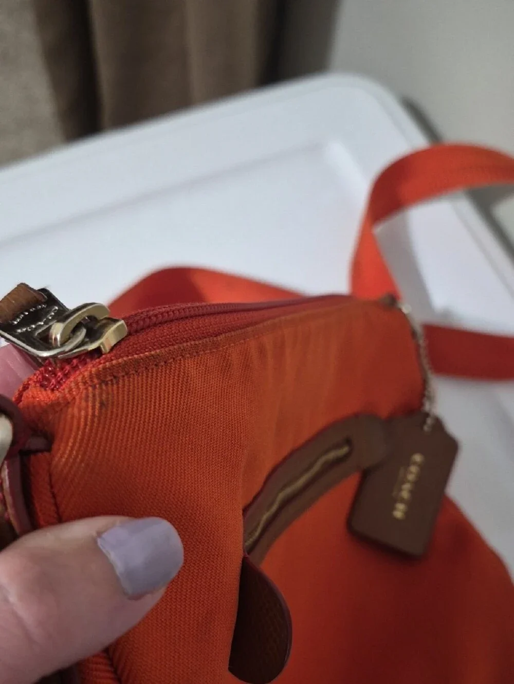 Coach Sawyer Orange Crossbody Twill/Polyester F37239